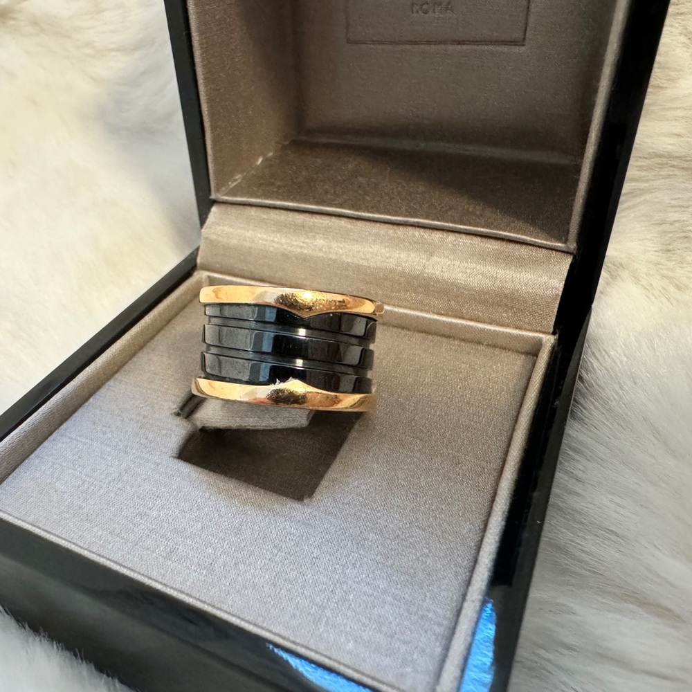 Bulgari B.zero1 Ring Black Ceramic 18k Rose Gold - Picture 7 of 13